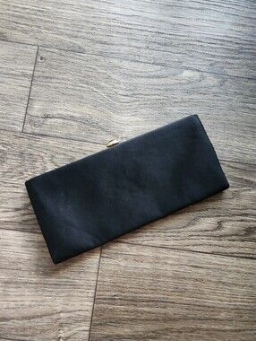50s After Five Vintage Black Satin Evening Envelope Clutch Purse Cocktail